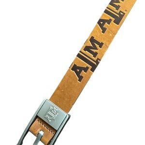Brown Leather Belt with A&M Logo